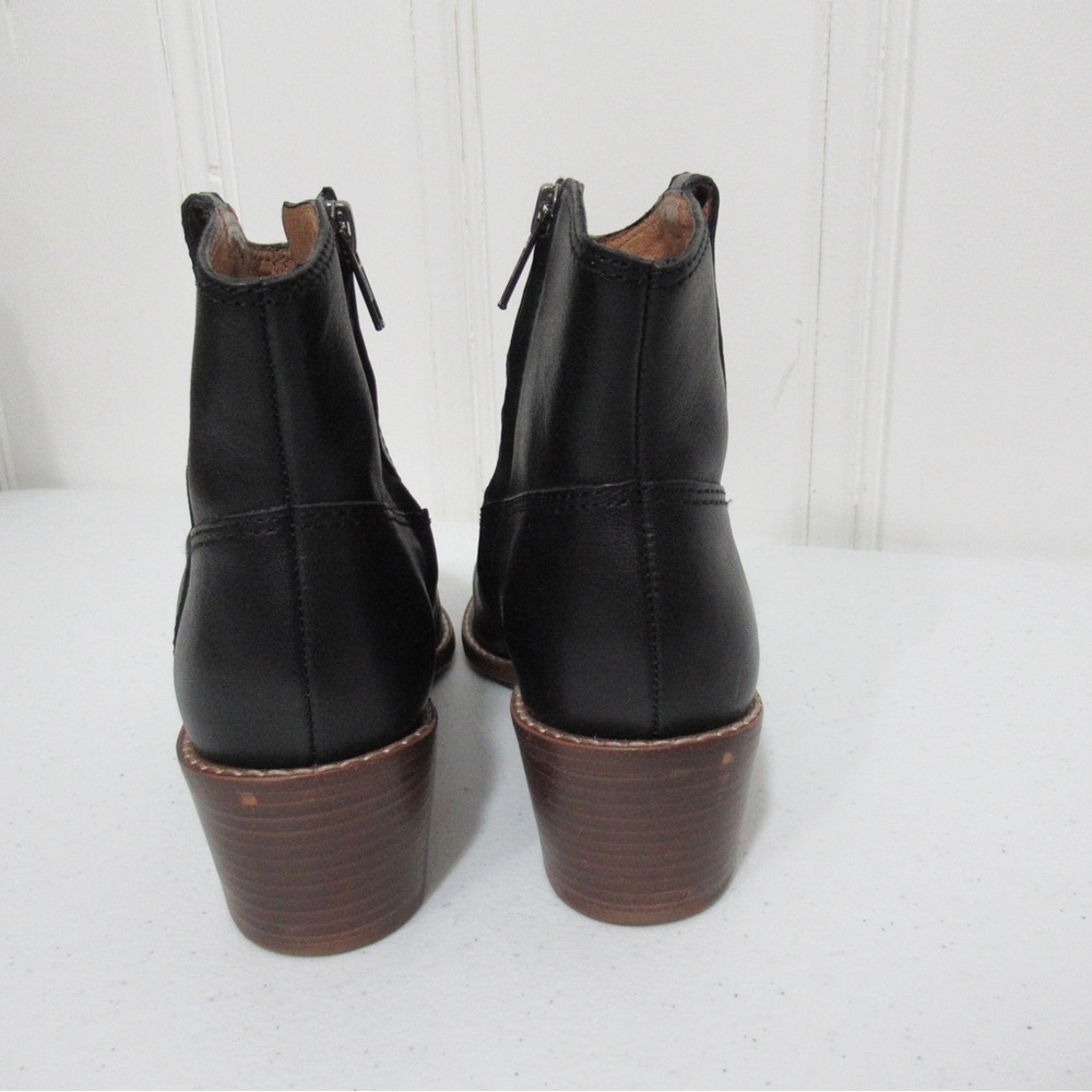 Madewell Hallie Black Leather Western Boots Size 6 - Picture 7 of 17